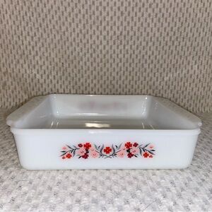 Square Dish 8” Vintage Fire King Primrose